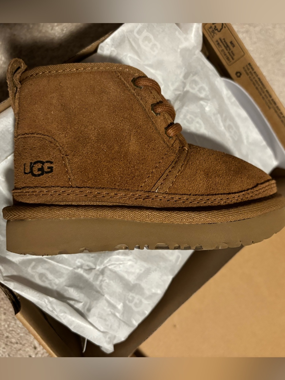 UGG Chestnut Brown Suede Lace-Up Ankle Boot